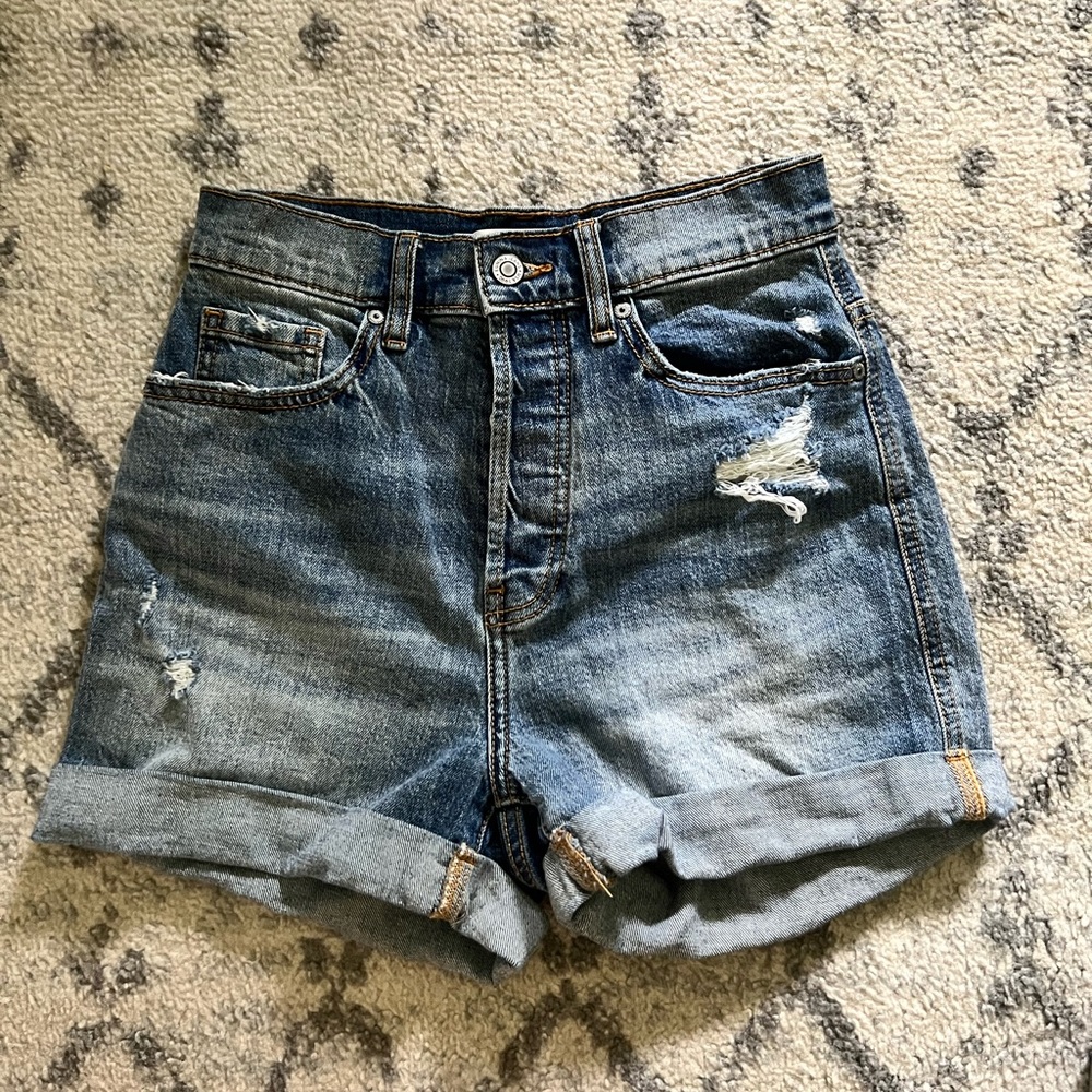 High waisted denim shorts